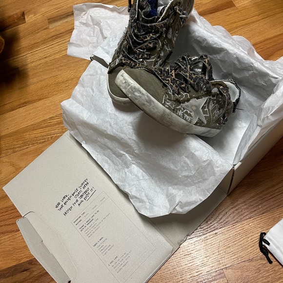 Golden Goose Limited Ed Super-Star sneakers green cotton w/contrasting white 39 - Picture 14 of 16